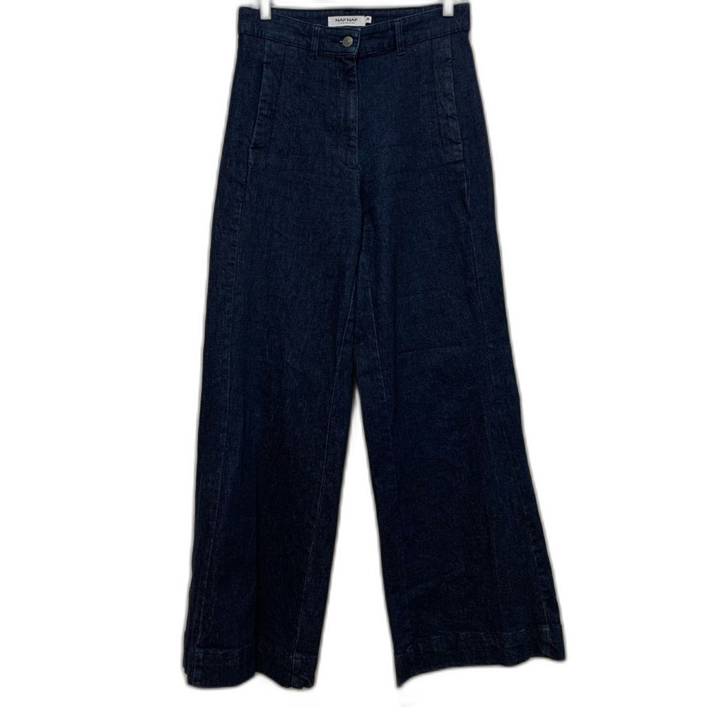 Naf Naf High Rise Wide-Leg Dark Blue Trouser Jeans size 36